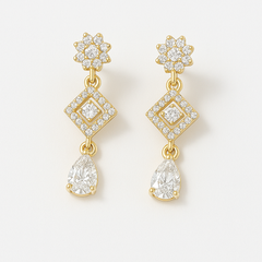 Elegant Gold-Plated Necklace Set with Cubic Zirconia Stones – Noor-e-zewar